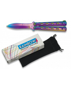 Navaja Abanico sin Anilla Martinez Albainox Rainbow con Mango de Aluminio y Hoja de Acero Inox de 7.2 cm, en caja a color 02100