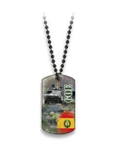 Chapa militar Con Cadena De Bolas GOE, impresión 3D, dimensiones 2,8 x 5 cm