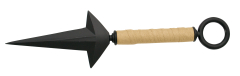 Cuchillo lanzador 10696 del manga Naruto de 28.5 cm de acero inox, no afilado. Mango con hilo marrón trenzado.