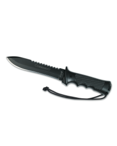 Cuchillo Aitor commando negro con mango de peralumal y hoja negra de 17,5 cm. 16021