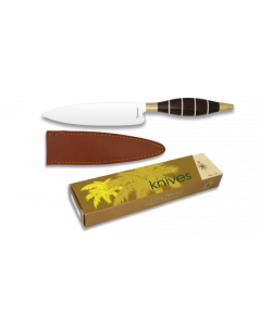 Cuchillo Albainox con Mango Madera y Hoja de Acero Inoxidable de 11 cm Incluye Funda de piel 17219