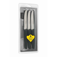 JUEGO MESA NOVA - Juego de 6 cuchillos de mesa de hoja dentada y punta redondeada, perfectos para el corte de los alimentos en la mesa.