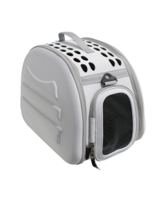 OUTLET Transportin para perros y gatos plegable y lavable Yatek, recomendado para mascotas de hasta 6kg de color gris claro