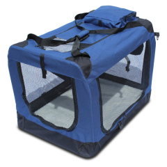 Transportin para perros plegable Yatek de entradas laterales y superiores con alta visibilidad, confort y seguridad para tu mascota de tamaño XL (81,3 x 58,4 x 58,4cm)