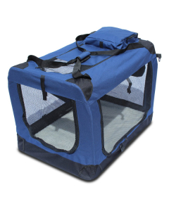 OUTLET Transportin para perros plegable Yatek de entradas laterales y superiores con alta visibilidad, confort y seguridad para tu mascota de tamaño XL (81,3 x 58,4 x 58,4cm)