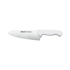 Cuchillo de cocinero Arcos 2900 - Prof  290724 de acero inoxidable Nitrum y mango ergonómico de Polipropileno de color blanco y hoja de 20 cm, funda display