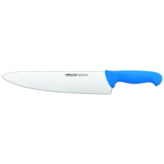 Cuchillo de cocinero Arcos Colour - Prof  290923 de acero inoxidable Nitrum y mango ergonómico de Polipropileno de color azul y hoja de 30 cm, funda display