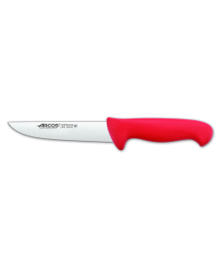 Cuchillo de carnicero Arcos Colour - Prof  291522 de acero inoxidable Nitrum y mango ergonómico de Polipropileno de color rojo y hoja de 16 cm, funda display