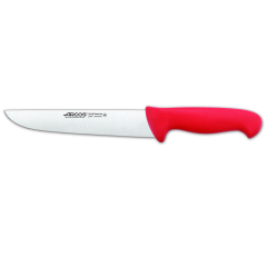 Cuchillo de carnicero Arcos Colour - Prof  291722 de acero inoxidable Nitrum y mango ergonómico de Polipropileno de color rojo y hoja de 21 cm, funda display
