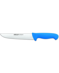 Cuchillo de carnicero Arcos Colour - Prof  291723 de acero inoxidable Nitrum y mango ergonómico de Polipropileno de color azul y hoja de 21 cm, funda display