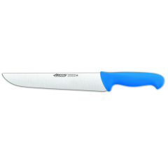 Cuchillo de carnicero Arcos Colour - Prof  291823 de acero inoxidable Nitrum y mango ergonómico de Polipropileno  de color azul y hoja de 25 cm, funda display