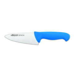 Cuchillo de cocinero Arcos Colour - Prof  292023 de acero inoxidable Nitrum y mango ergonómico de Polipropileno de color azul y hoja de 15 cm, funda display