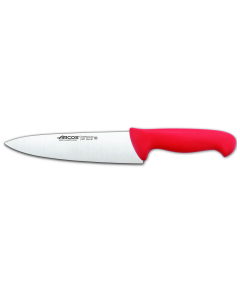 Cuchillo de cocinero Arcos Colour - Prof  292122 de acero inoxidable Nitrum y mango ergonómico de Polipropileno de color rojo y hoja de 20 cm, funda display