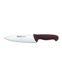 Cuchillo de cocinero  Arcos Colour - Prof  292128 de acero inoxidable Nitrum y mango ergonómico de Polipropileno color marrón y hoja de 20 cm, funda display