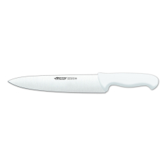 Cuchillo de cocinero Arcos Colour - Prof  292224 de acero inoxidable Nitrum y mango ergonómico de Polipropileno de color blanco y hoja de 25 cm, funda display