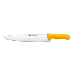 Cuchillo de cocinero Arcos Colour - Prof  292300 de acero inoxidable Nitrum y mango ergonómico de Polipropileno de color amarillo y hoja de 30 cm, funda display