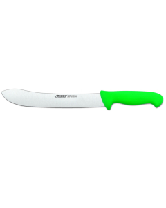 Cuchillo de carnicero  Arcos Colour - Prof  292721  de acero inoxidable Nitrum y mango ergonómico de Polipropileno de color verde y hoja de 25 cm, funda display