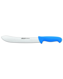 Cuchillo de carnicero  Arcos Colour - Prof  292723  de acero inoxidable Nitrum y mango ergonómico de Polipropileno de color azul y hoja de 25 cm, funda display