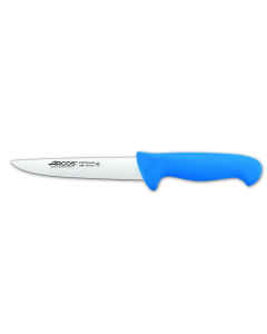 Cuchillo de carnicero Arcos Colour - Prof  294623 de acero inoxidable Nitrum y mango ergonómico de Polipropileno de color azul y hoja de 16 cm, funda display