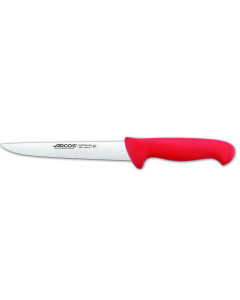 Cuchillo de carnicero Arcos Colour - Prof  294722 de acero inoxidable Nitrum y mango ergonómico de Polipropileno de color rojo y hoja de 18 cm, funda display