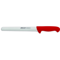 Cuchillo de pastelero Arcos Colour - Prof  295022  de acero inoxidable Nitrum y mango ergonómico de Polipropileno de color rojo y hoja de 25 cm, funda display