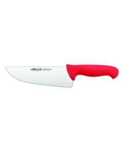 Cuchillo de carnicero Arcos Colour - Prof  295922 de acero inoxidable Nitrum y mango ergonómico de Polipropileno de color rojo  y hoja de 20 cm, funda display