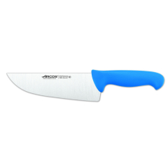 Cuchillo de carnicero Arcos Colour - Prof  295923 de acero inoxidable Nitrum y mango ergonómico de Polipropileno de color azul  y hoja de 20 cm, funda display