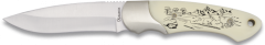 Cuchillo Martinez Albainox con mango ABS hoja de acero inox de 9.5 cm, incluye funda de piel sintética 32199GR567
