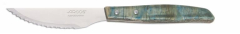 Cuchillo Chuletero Arcos 241300 de acero inoxidable Nitrum y mango demadera de chopo comprimida tinte azul  con hoja de 110 mm