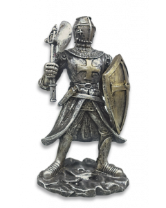 Figura de templario con escudo y hacha Tole10 Imperial, tamaño total de 15 cm, material de resina