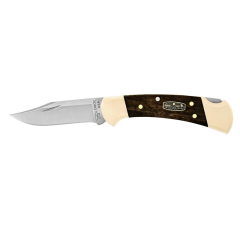Buck Knives STE-N0112BRS3 avaja 112 Ranger Edición 50 Aniversario hoja de 7.6 cm de acero 420HC y Mango liso de Ébano genuino de Crelicam*. Incluye funda  de cuero negra