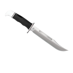 Buck Knives STE-0120BKS Cuchillo de Caza General, Black Phenolic, Hoja de clip de 18.7 cm acero inoxidable 420HC y Mango Fenólico negro con guarda y pomo de aluminio.  Incluye Funda de cuero negro