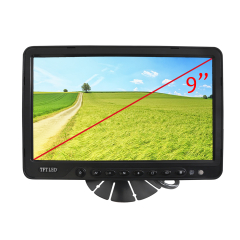 Monitor aparcamiento LCD Quad TFT 9" para cámaras traseras. Válido para camiones, coches, etc.. dispone de 4 Entradas para cámaras