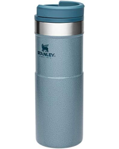 Stanley NeverLeak Travel Mug .47L / 16OZ Hammertone Ice – Anti-Fugas - Vaso Para Café, Té y Agua - Sin BPA - Taza Térmica de Acero Inoxidable - Apta Para Lavavajillas