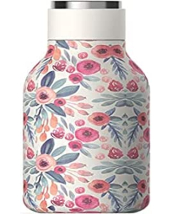 Asobu - Urban – Botella isotérmica de acero inoxidable, diseño de flores.
