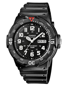 Reloj Casio MRW-200H-1B Resina correa color: Negro Dial Negro Analógico Hombre