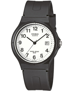 Reloj Casio MW-59-7B Resina correa color: Negro Dial Blanco Analógico Hombre