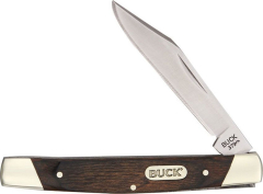 Buck Knives STE-0379BRS Navaja de bolsillo tradicional Solo con dos hojas de acero 420J2, de 5.7cm con mango de madera  de color marrón.. Incluye punta de clip modificada