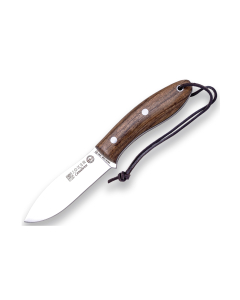 Cuchillo de caza "Canadiense" Joker CN114-P, mango Nogal, con funda piel, hoja de 10,5 cms, incluye pedernal, Herramienta de pesca, caza, camping y senderismo