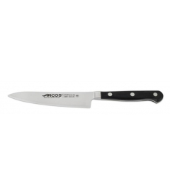 CUCHILLO COCINERO ÓPERA 140 mm - Cuchillo de hoja ancha, filo liso, estable y fuerte. Cuchillo multiusos para profesionales y cocineros aficionados, que limpia, corta y pica verduras.