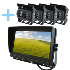 Set de cámara marcha atrás y monitor AHD de 9" + 4 cámaras 1080P Yatek de visión trasera para aparcamiento