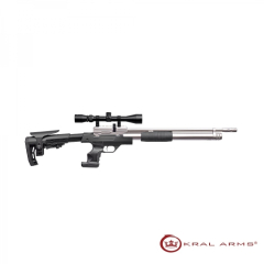 Carabina PCP KRAL Aire Comprimido Calibre 5,5mm  Puncher Rambo Pump Action - 24 Julios Cargador 12 tiros 280cc