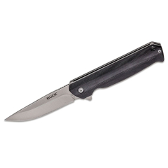 Buck Knives STE-0251BKS Cuchillo de supervivencia Langford negro con Hoja satinada de 8,6 cm de acero inoxidable 7Cr y mango G10 de color negro