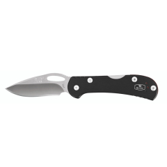 Buck  Knives STE- 0726BKS Cuchillo Plegable Mini SpitFire con hoja de acero inoxidable 420HC de 6,98 cm y Mango de Aluminio anodizado Negro  con revestimiento rojo . Clip extraíble de dos posiciones