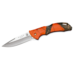 Buck Knives STE-0285CMS9 Cuchillo de Caza plegable Bantam Mossy Oak® Blaze Orange Camo con hoja satinada de Acero inoxidable 420 Hc, 7,9 cm con mango ETP Texturizado. Clip para cinturón