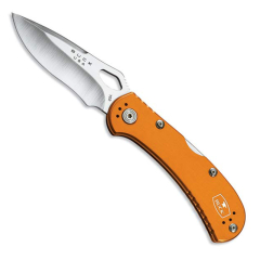 Buck Knive STE-0722ORS1 Cuchillo plegable 722 SpitFire Gris Hoja Drop Point satinada de 8,3 cm en acero inoxidable 420HC y mango de aluminio anodizado naranja , clip de bolsillo en acero inoxidable de 4 posiciones