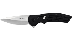 Buck Knives STE-0262GYS Cuchillo Plegable Hexam Assist O.D. Gris de 7,9 cm de longitud, Hoja lisa satinada de punta caída de acero inoxidable 7Cr y mango de plástico moldeado por inyección, con clip de bolsillo 