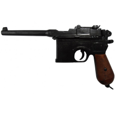Replica de pistola C96, diseñada por Mauser de la época de las guerras mundiales 1914-1945, fabricada en metal y madera, con caño ciego, no funciona, para decoración 