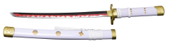 Katana S5057 Katana Enma de Zoro de One Piece réplica no oficial de 103,5 cm hoja de acero acabado en negro con detalles en rojo y el corte en satinado, mango blanco con detalles en dorado.