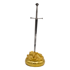 Espada de Aragorn Anduril de El Señor de los anillos, en miniatura, base musical, réplica no oficial